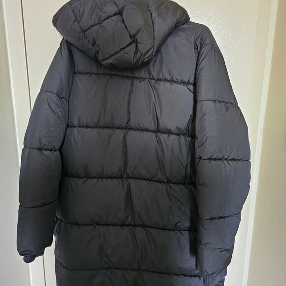 Black Puffer Trench Coat - Picture 2 of 3